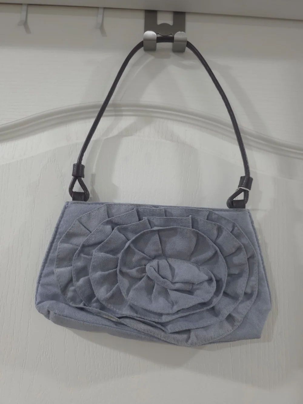Vintage Victoria's Secret Blue Floral Ruffle Wristlet